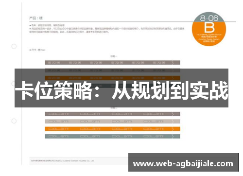 卡位策略：从规划到实战